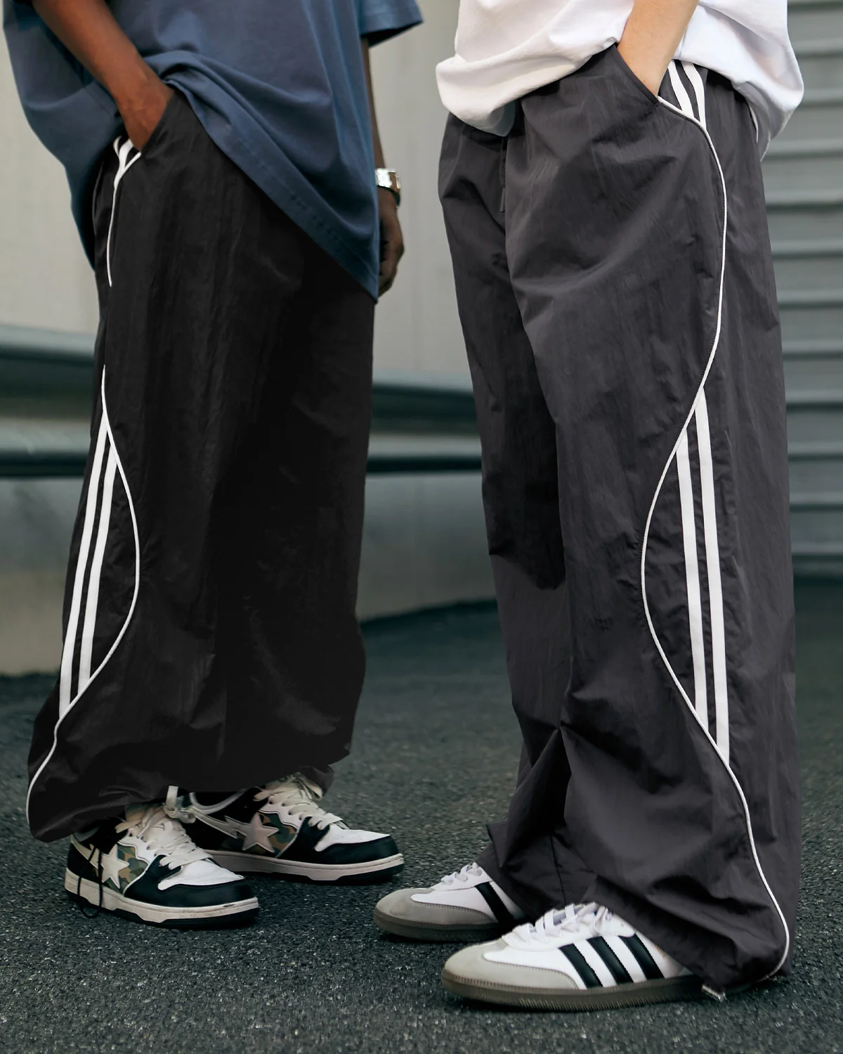 INFLATION Striped Side Wide Leg Track Pants - Image 10