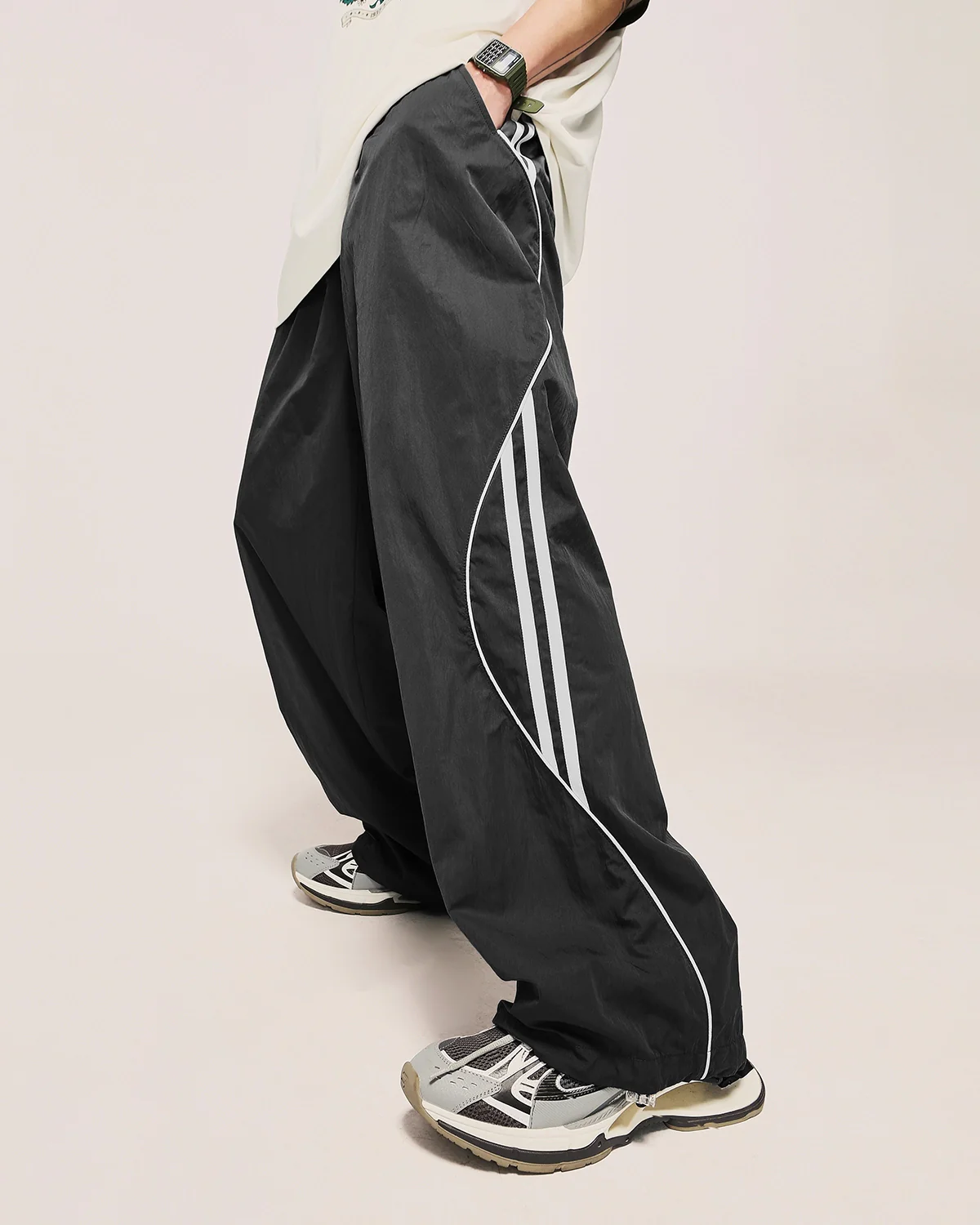 INFLATION Striped Side Wide Leg Track Pants - Image 7