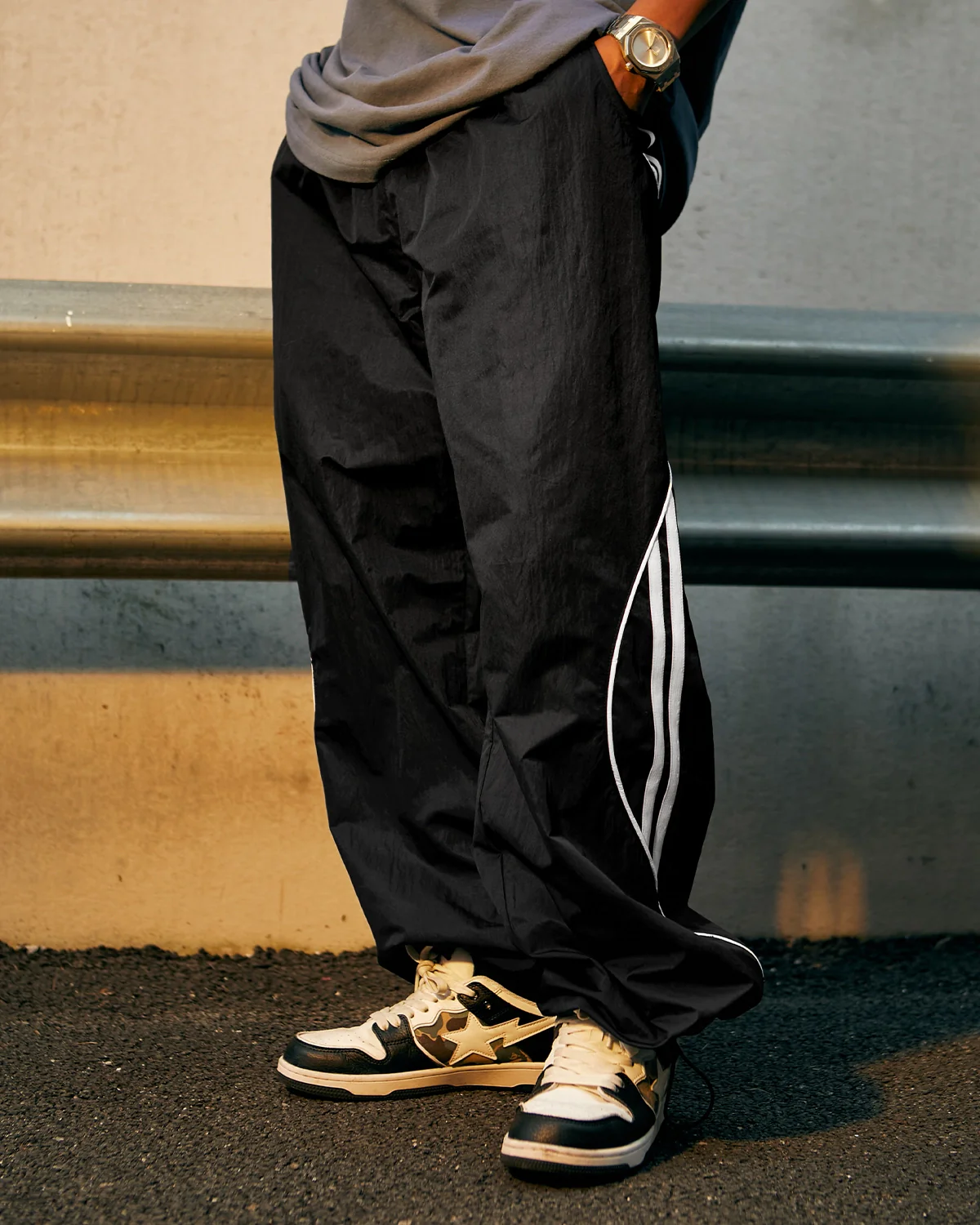 Side Striped Wide Leg Track Pant | Inflation Streetwear - Image 9